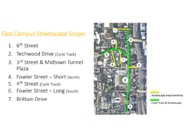 East Campus Streetscape map