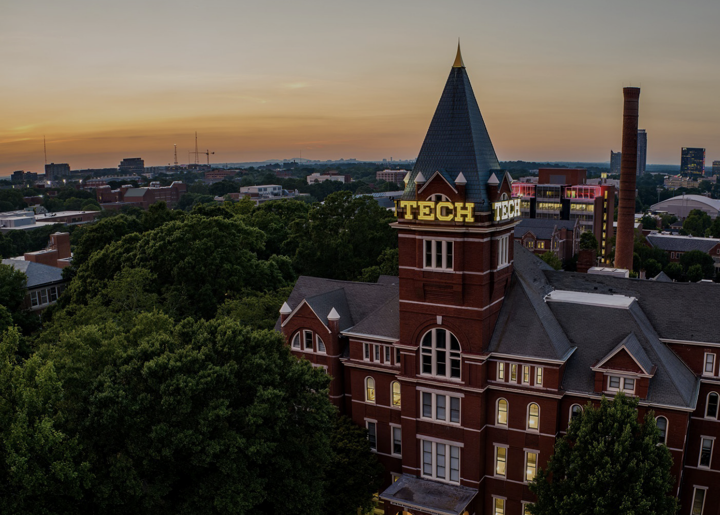 Tech Tower at sunset
