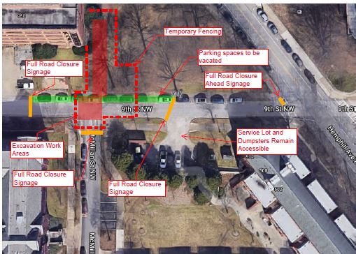 Image of road closures for project