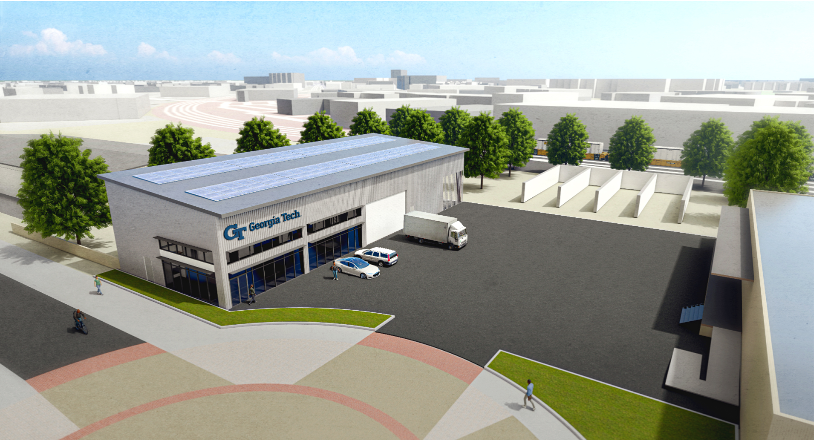 Rendering of the proposed design for the Aerospace Hangar