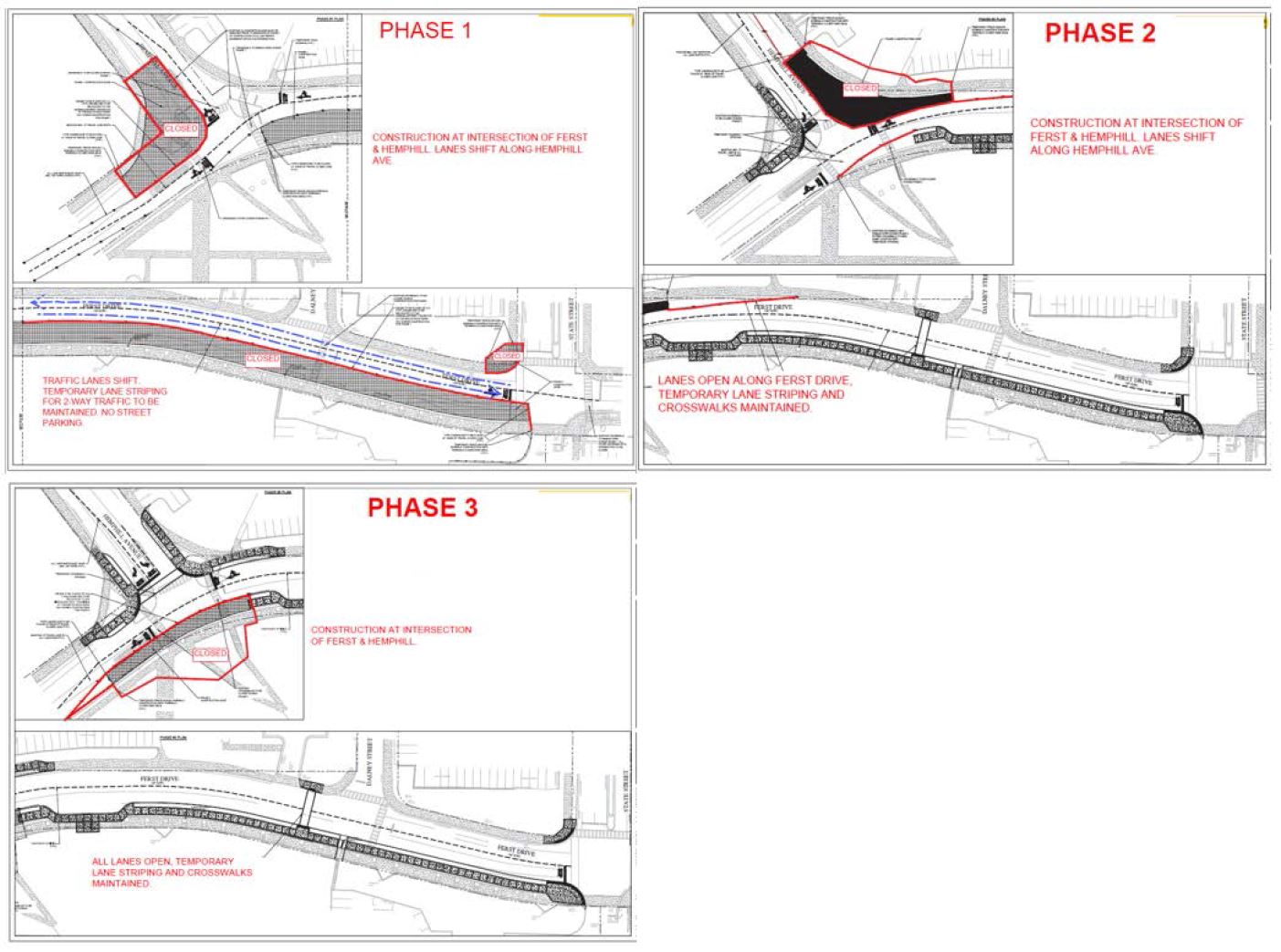 Some of the updates involved with the streetscape project include wider sidewalks, LED streetlights, and safer crosswalk at Hemphill Avenue. 