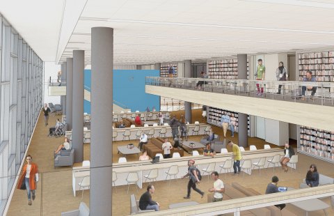 Library Rendering: Price Gilbert Reading Room