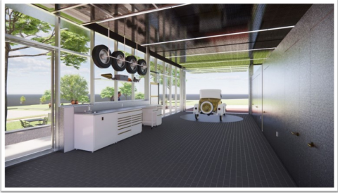 Ramblin' Wreck Garage Interior Rendering Ramblin' Wreck Garage Interior Rendering