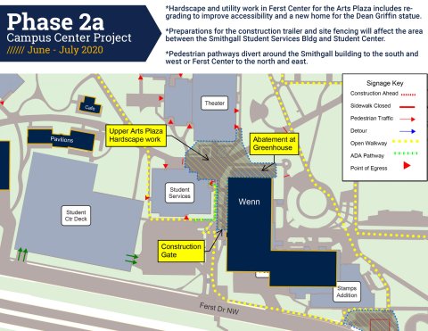 Campus Center Project Phase 2A Construction Diagram